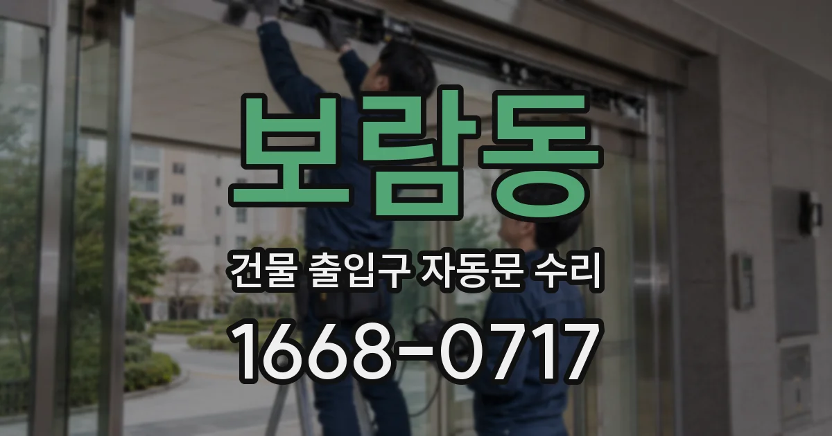 보람동 건물 출입구 자동문 수리