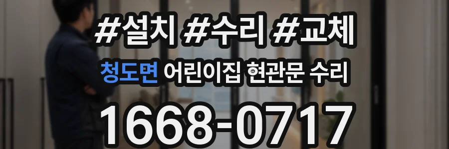 청도면 어린이집 현관문 수리