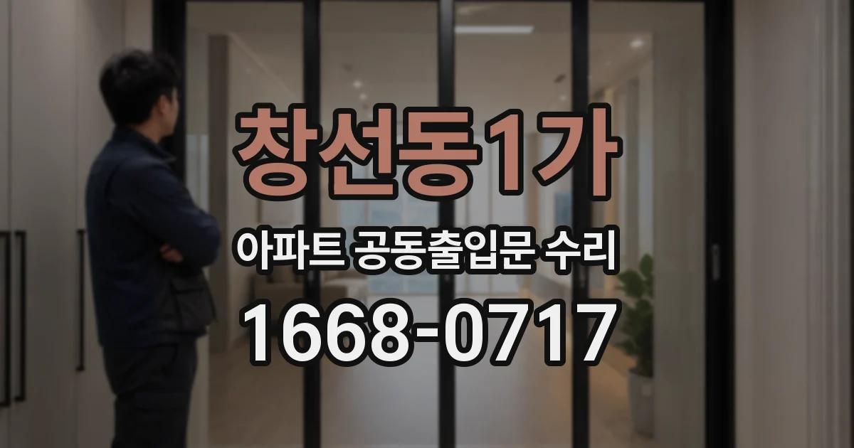 창선동1가 아파트 공동출입문 수리