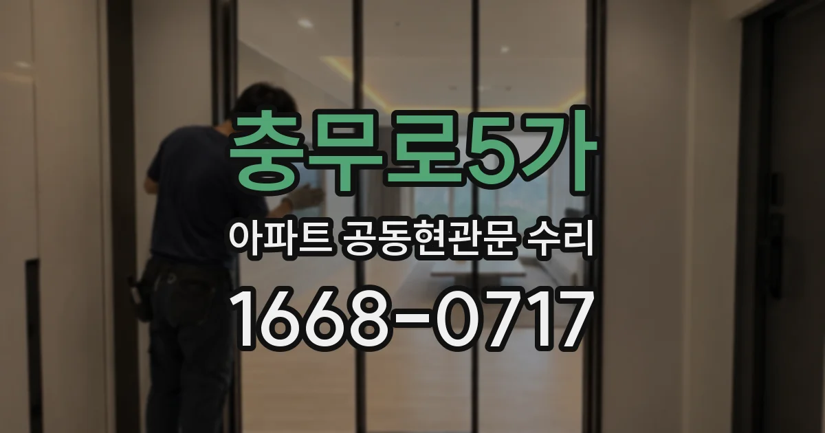 충무로5가 아파트 공동현관문 수리