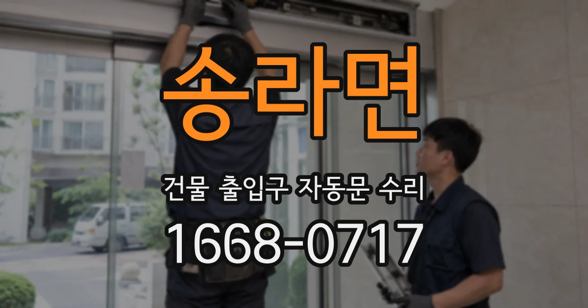 송라면 건물 출입구 자동문 수리