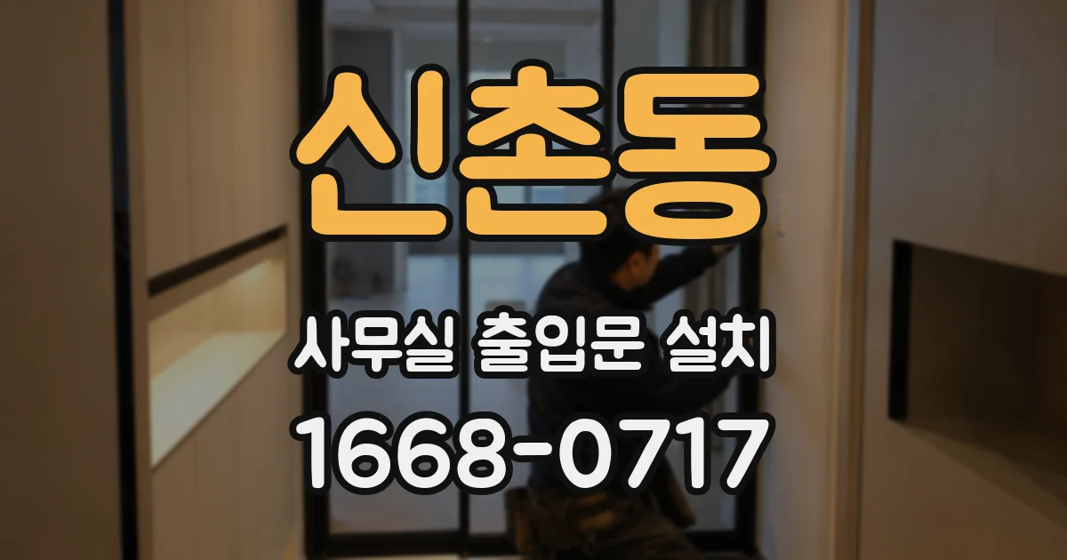 신촌동 사무실 출입문 설치