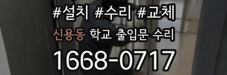 신용동 학교 출입문 수리