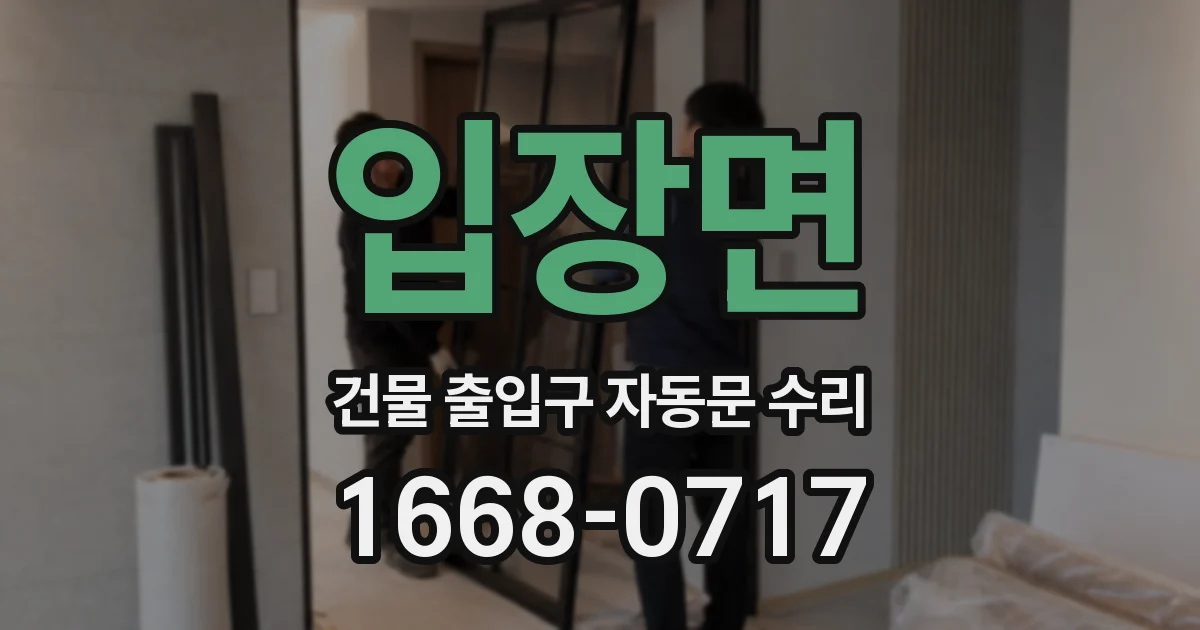 입장면 건물 출입구 자동문 수리