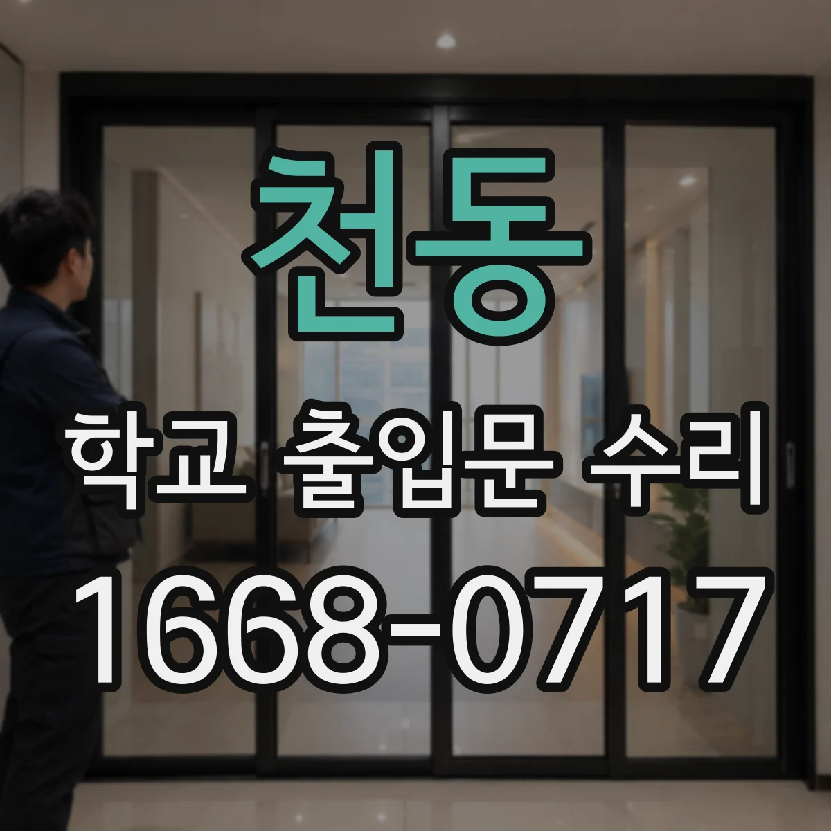 천동 학교 출입문 수리
