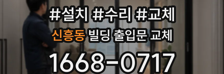 신흥동 빌딩 출입문 교체