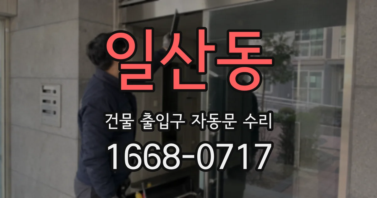 일산동 건물 출입구 자동문 수리