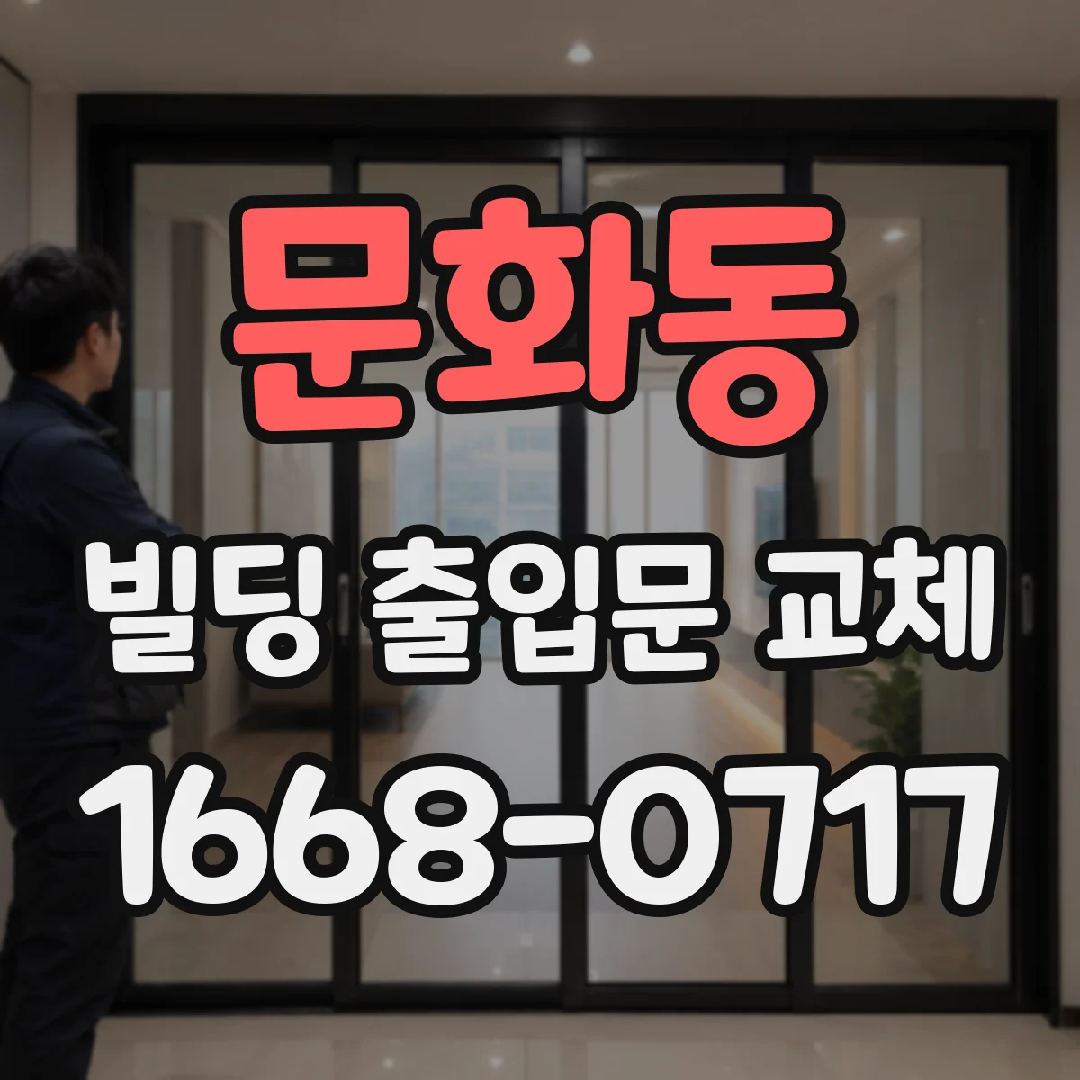문화동 빌딩 출입문 교체
