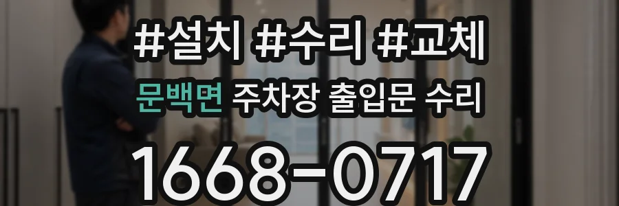 문백면 주차장 출입문 수리