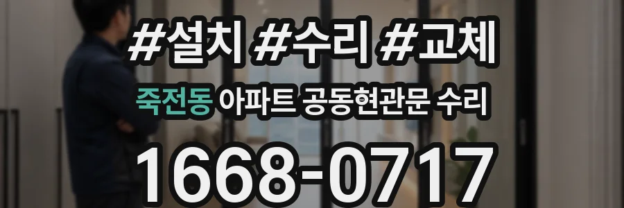 죽전동 아파트 공동현관문 수리