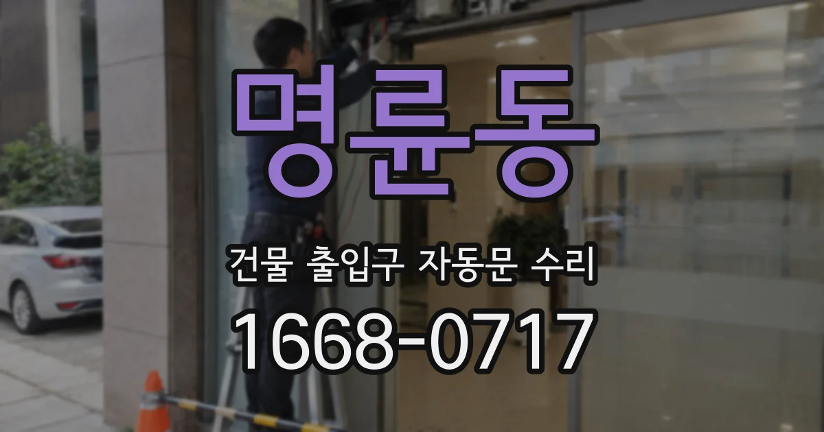 명륜동 건물 출입구 자동문 수리