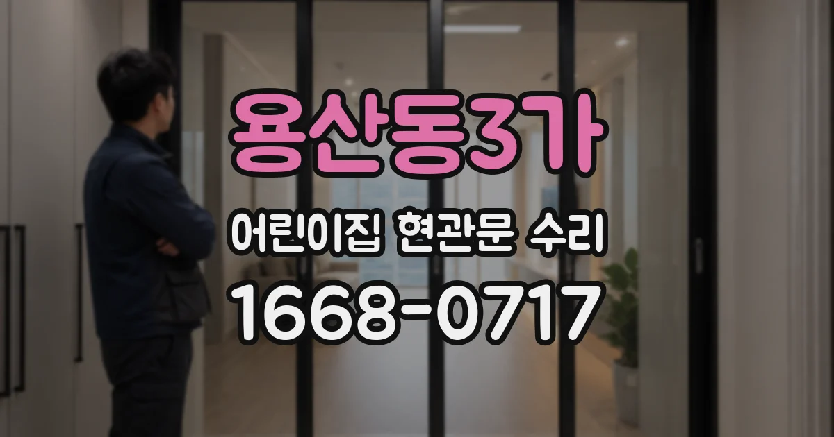 용산동3가 어린이집 현관문 수리