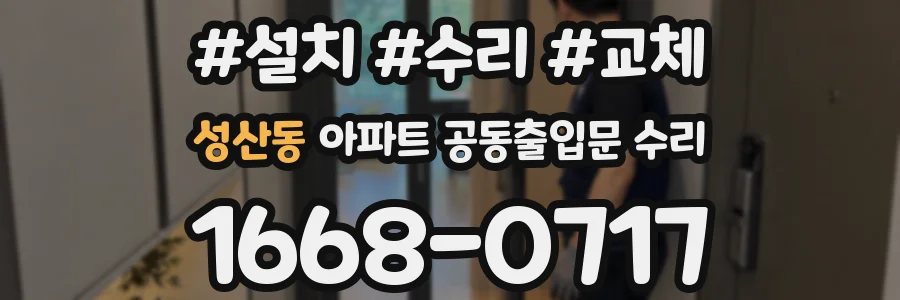 성산동 아파트 공동출입문 수리