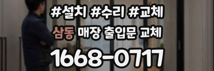 삼동 매장 출입문 교체
