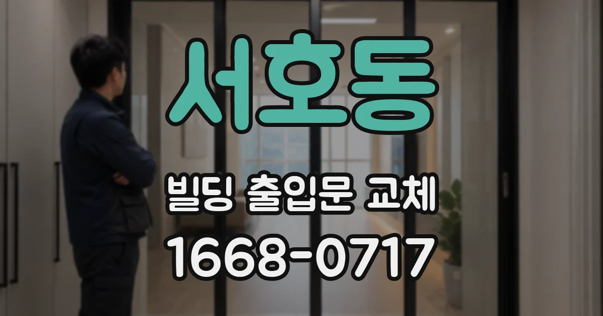 서호동 빌딩 출입문 교체