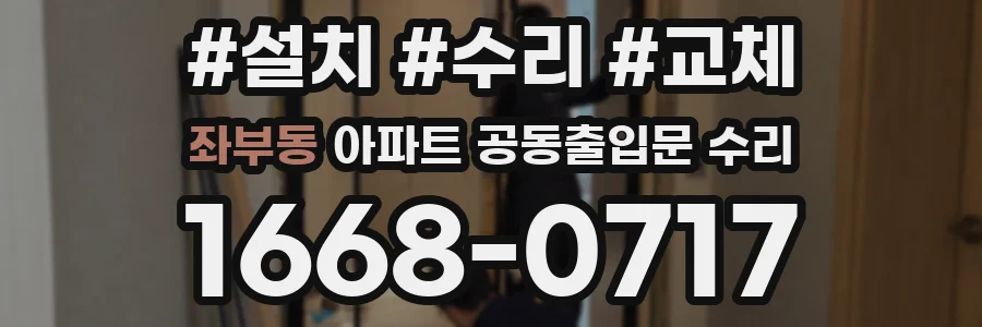 좌부동 아파트 공동출입문 수리