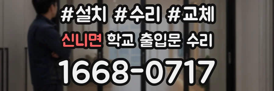 신니면 학교 출입문 수리