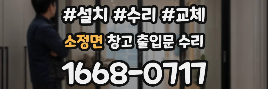 소정면 창고 출입문 수리