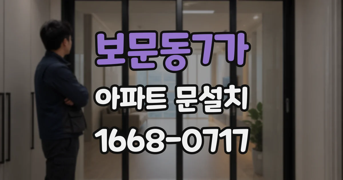 보문동7가 아파트 문설치