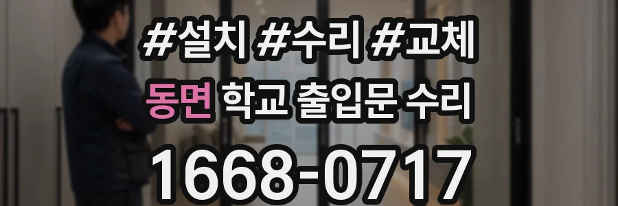 동면 학교 출입문 수리