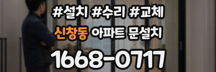 신창동 아파트 문설치