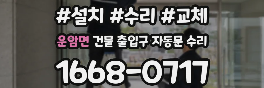운암면 건물 출입구 자동문 수리