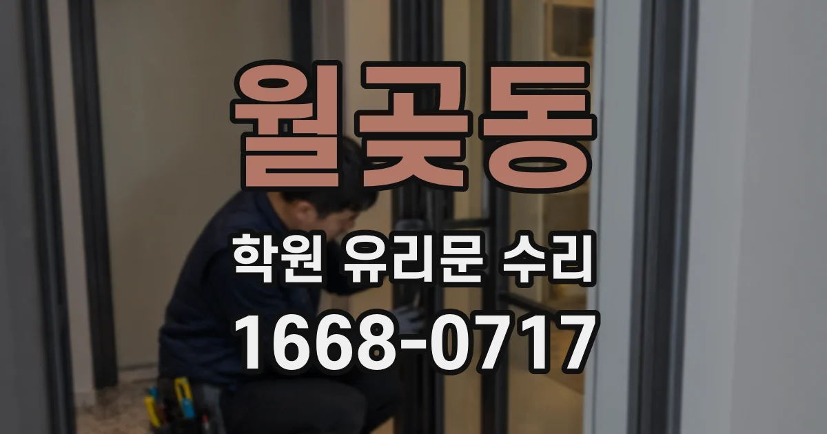 월곶동 학원 유리문 수리