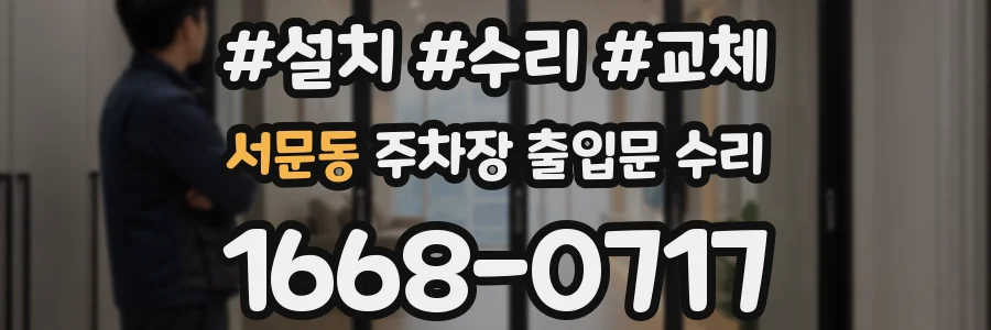 서문동 주차장 출입문 수리