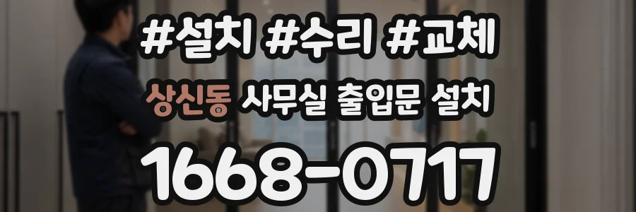상신동 사무실 출입문 설치
