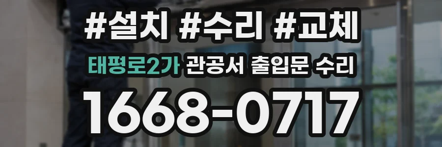 태평로2가 관공서 출입문 수리