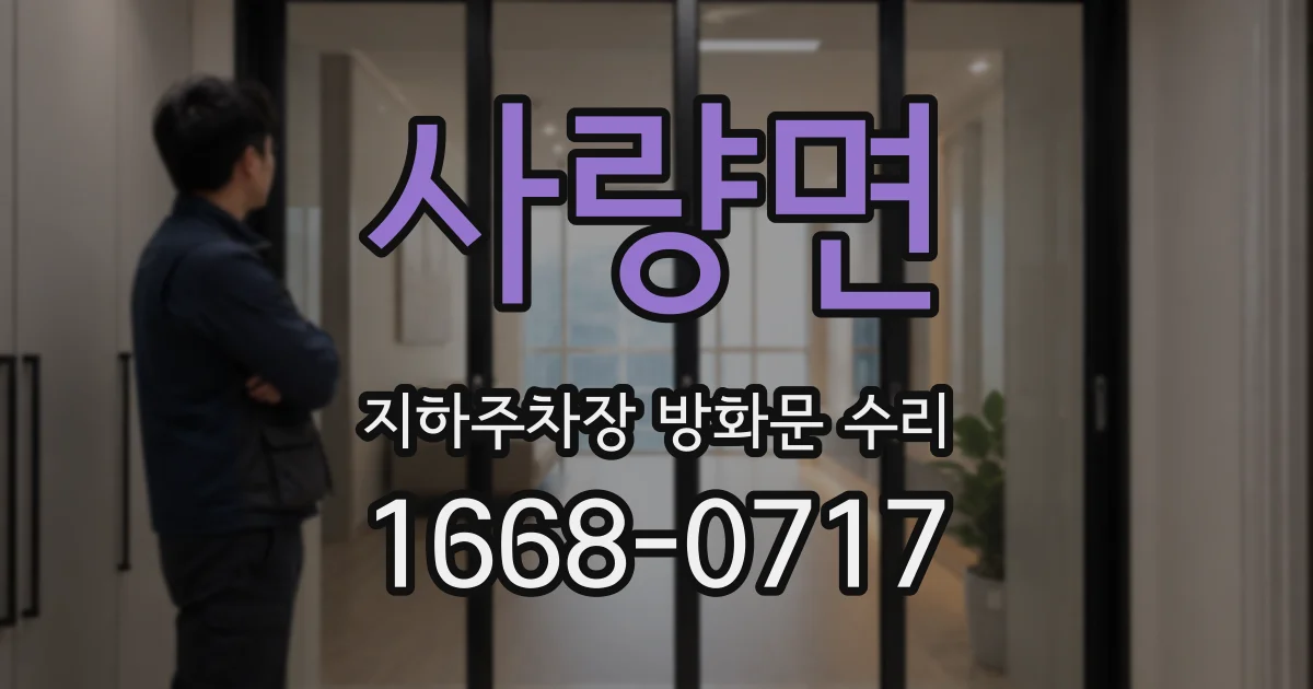 사량면 지하주차장 방화문 수리