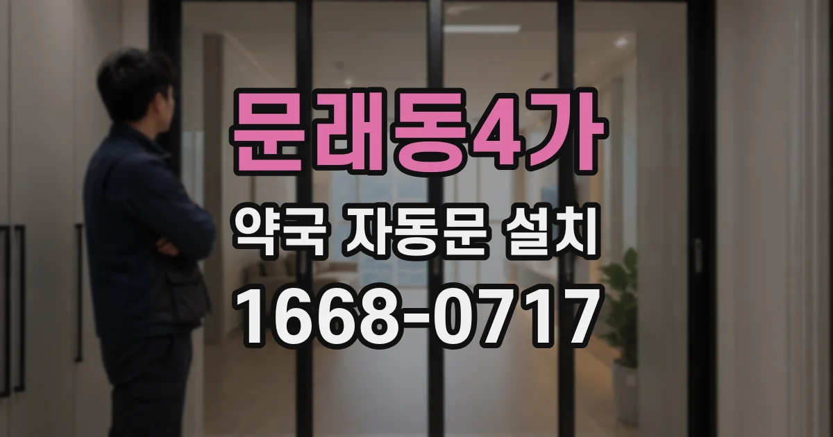 문래동4가 약국 자동문 설치