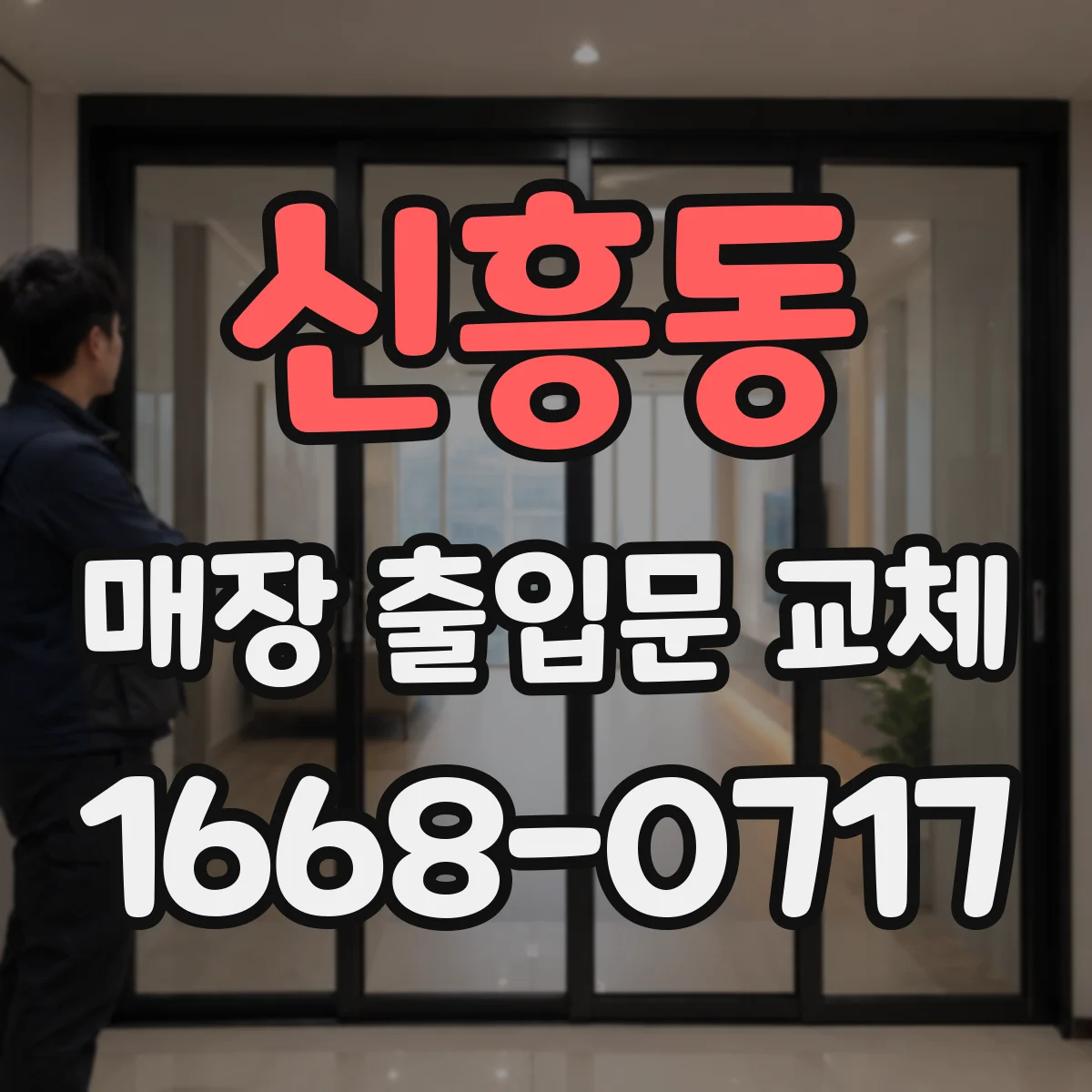 신흥동 매장 출입문 교체