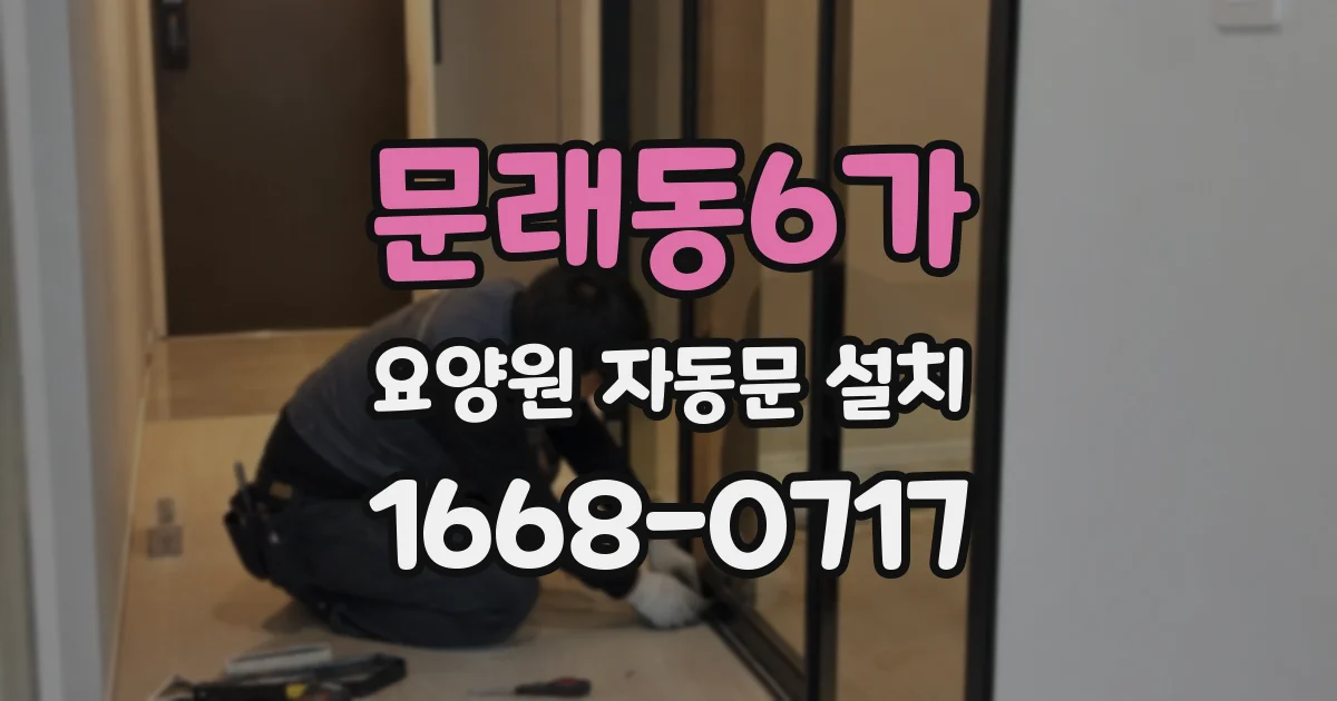문래동6가 요양원 자동문 설치