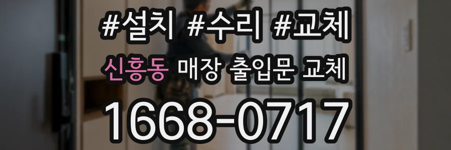 신흥동 매장 출입문 교체