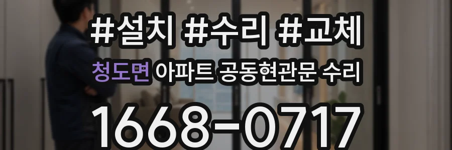 청도면 아파트 공동현관문 수리