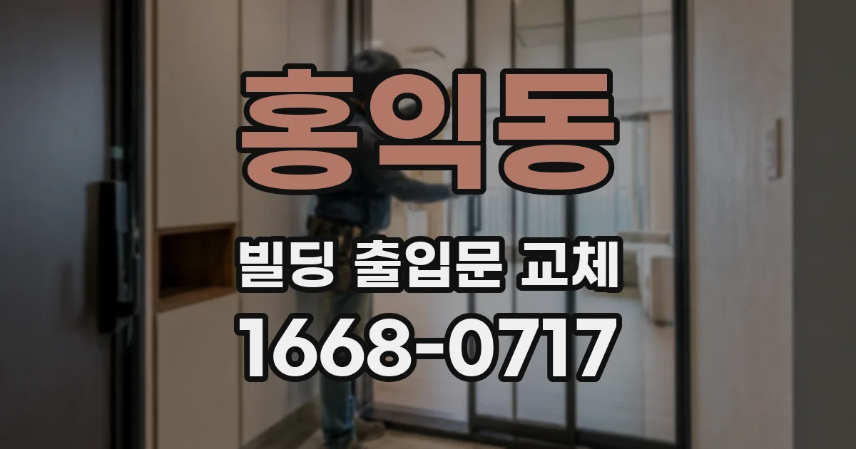 홍익동 빌딩 출입문 교체