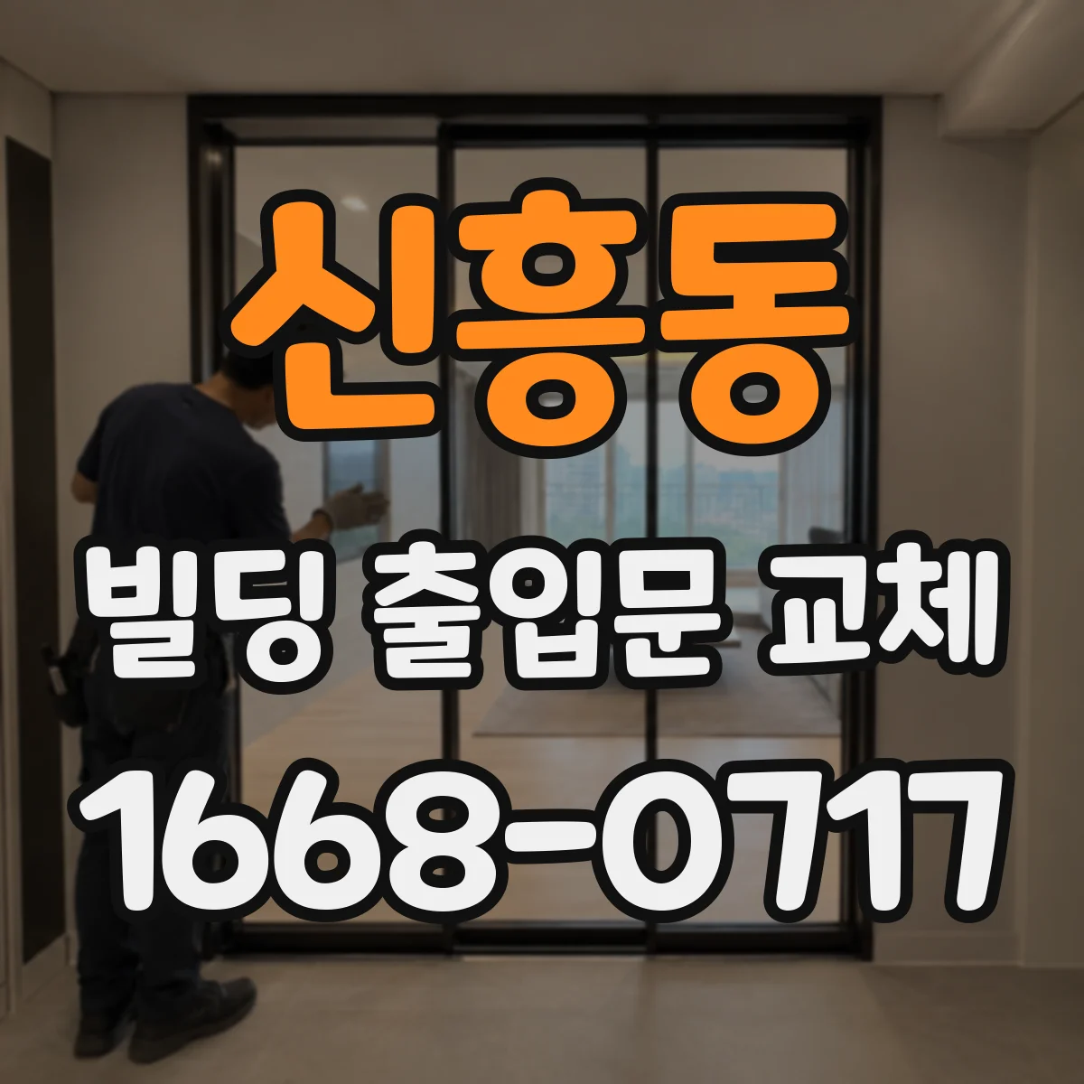 신흥동 빌딩 출입문 교체