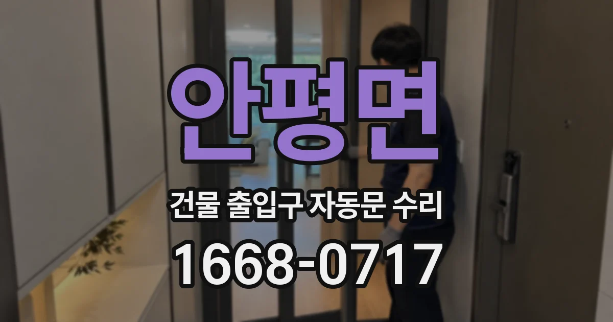 안평면 건물 출입구 자동문 수리