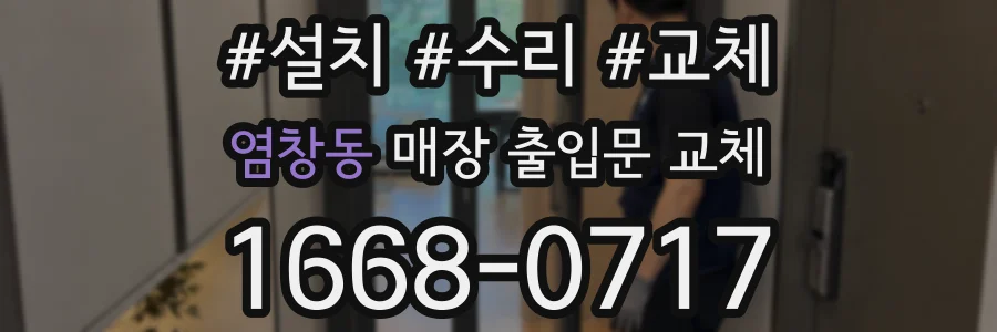 염창동 매장 출입문 교체