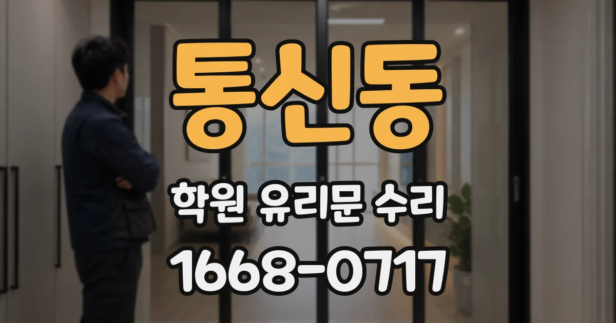 통신동 학원 유리문 수리