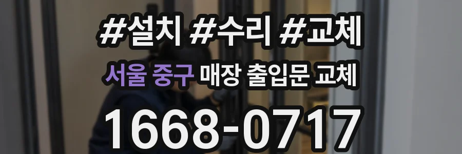 서울 중구 매장 출입문 교체