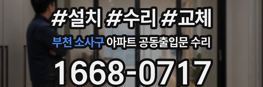 부천 소사구 아파트 공동출입문 수리