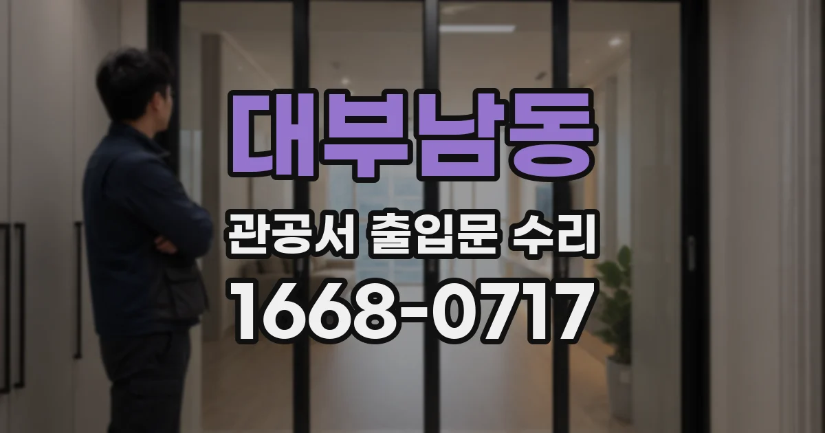 대부남동 관공서 출입문 수리