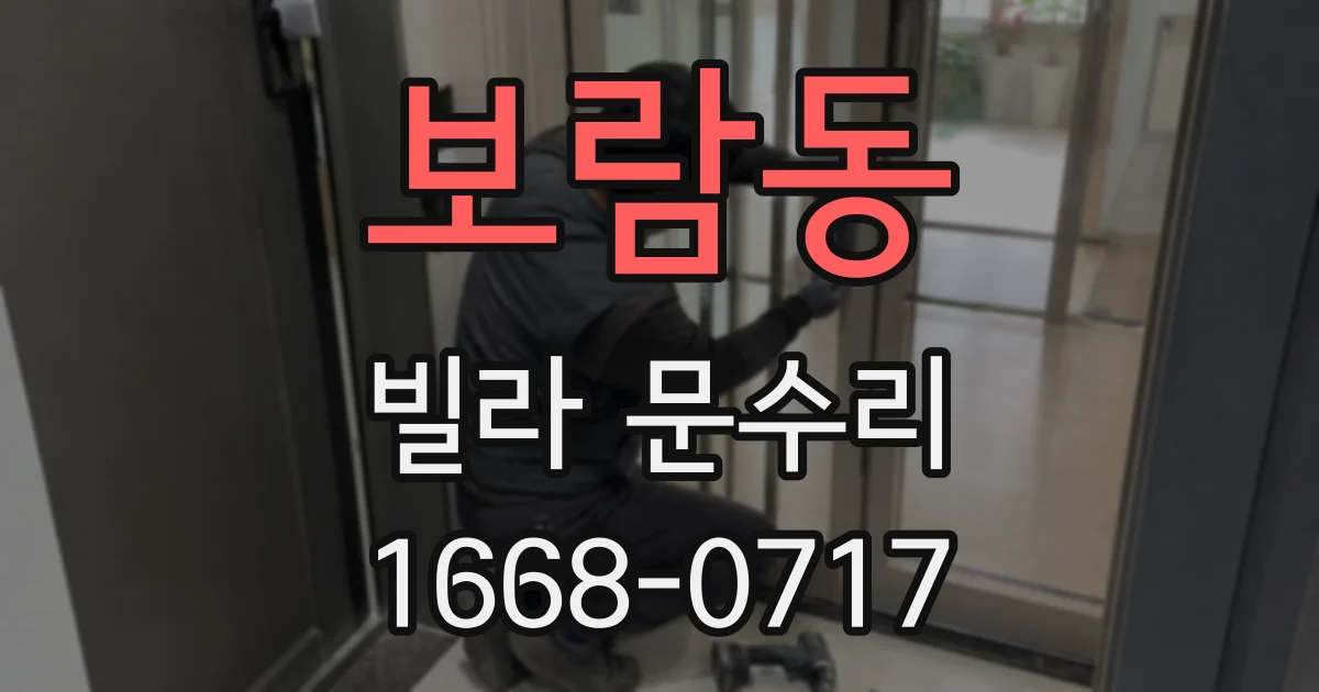 보람동 빌라 문수리