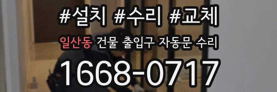 일산동 건물 출입구 자동문 수리