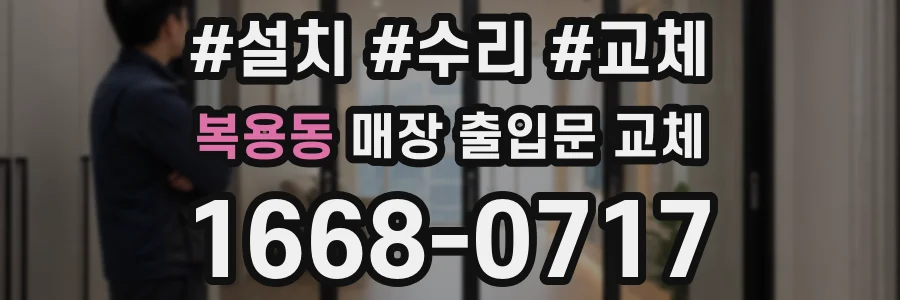 복용동 매장 출입문 교체