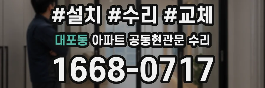 대포동 아파트 공동현관문 수리