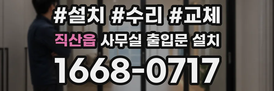 직산읍 사무실 출입문 설치