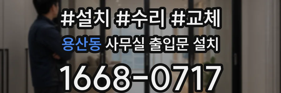 용산동 사무실 출입문 설치